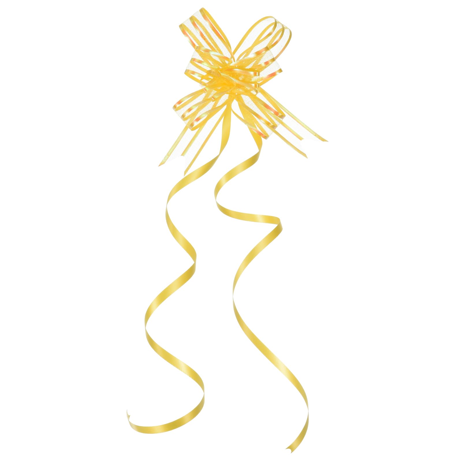 M METERXITY 40 Pack Chiffon Pull Bows - Presents Wrap String Bow, (2.4" Yellow)