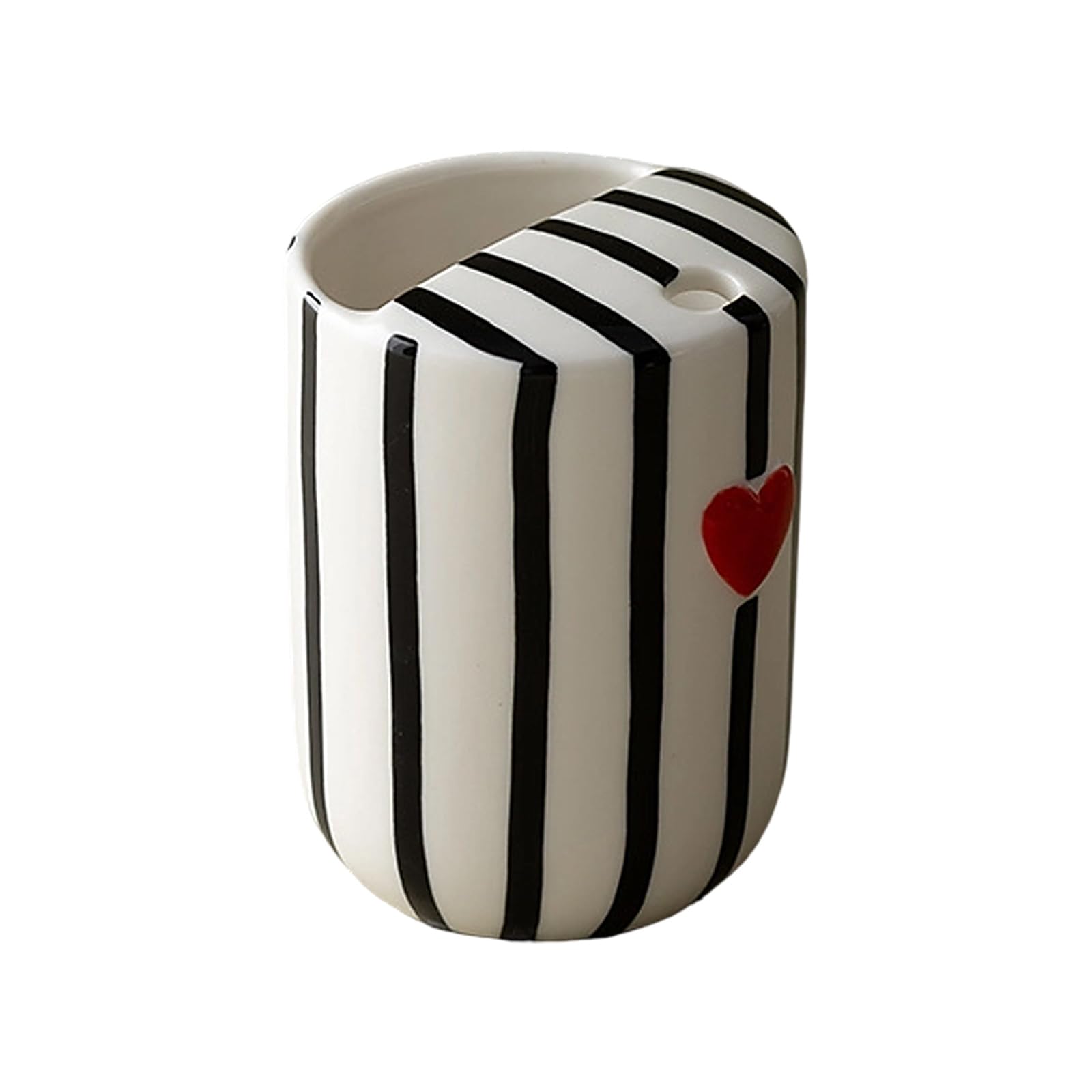Oxxggkao Heatproof Ceramic Mug with Sip Hole Striped Design Nonslip Handheld Coffee Cup for Hot Beverage Cold Drink Birthday Gift Ceramic Hot Cold Beverage Mug