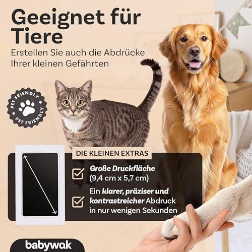 Baby Fußabdruck & Handabdruck Set – Stempelkissen Neugeborene | Abdruckset Baby | Pfotenabdruck Set Hund & Katze | Babygeschenke zur Geburt Mädchen Junge (0-6 Monate) 5
