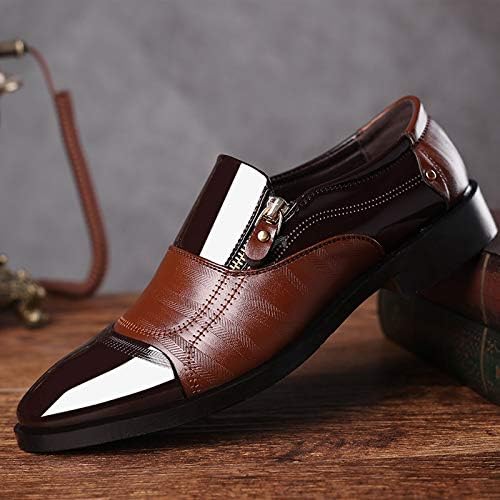 Mens Dress Shoes Leather Shoes Loafers Pointed Lace Up Business Tuxedo Shoes - Image 5