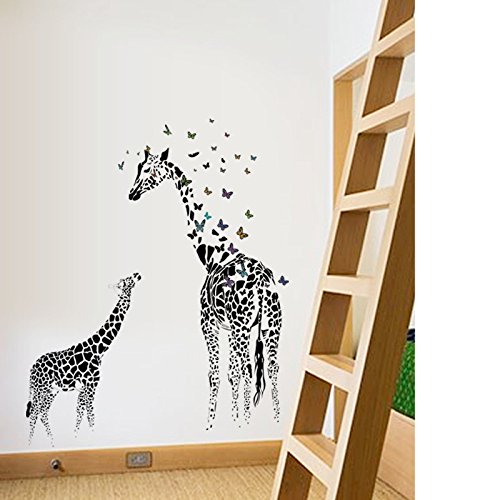 Decoración creativa para el hogar con pegatinas de pared de jirafa 4