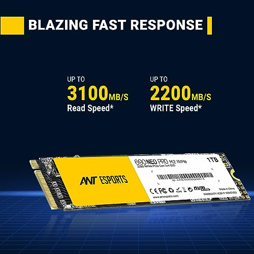 Image of Ant Esports 690 Neo Pro M.2 NVME 1TB Internal Solid State Drive /SSD, with NVME PCIe Gen3x4 Drive Supporting The PCI Express 3.1, speeds Upto Read /Write - 3100 /2200 MB /s Compatible with PC and Laptop