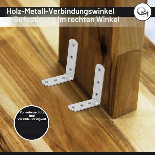 OMIDEAS 20 x Winkelverbinder (60 x 60 x 16) Winkel L Klammern Eckwinkel 90 Grad Lochwinkel Bauwinkel Holzverbinder Metallwinkel Möbel Stuhl Verbinder Verzinkt