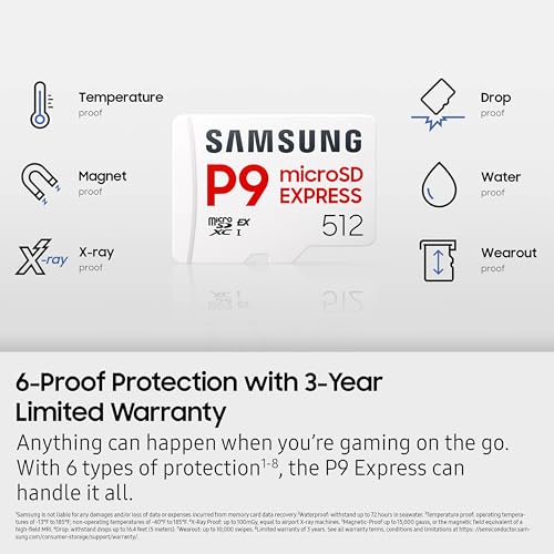 undefined Samsung P9 Express microSD Express Card, 256GB microSDXC Memory Card, Up to 800 MB/s, for Nintendo-Switch ™ 2, (MB MK256T/AM) の商品画像 7