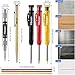 Hiboom Mechanical Carpenter Pencils with Solid Deep Hole Woodworking Pencils with Built in Sharpener & Refills, Automatic Center Punch, Carbide Scribers Tool Set for Architect Construction