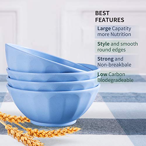 Cereal Bowl set for Kitchen, 32 oz Unbreakable Soup bowl Set of 4 for