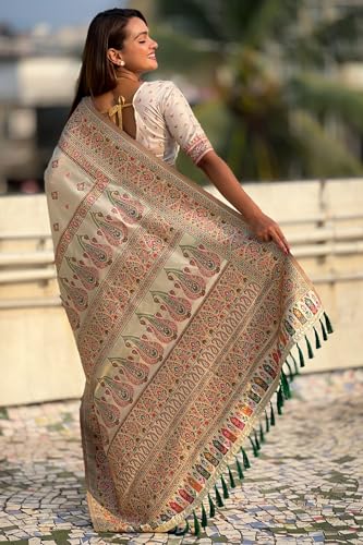 Image of SGF11 Women's Kanjivaram Pure Soft Silk Saree With Unstitched Blouse Piece