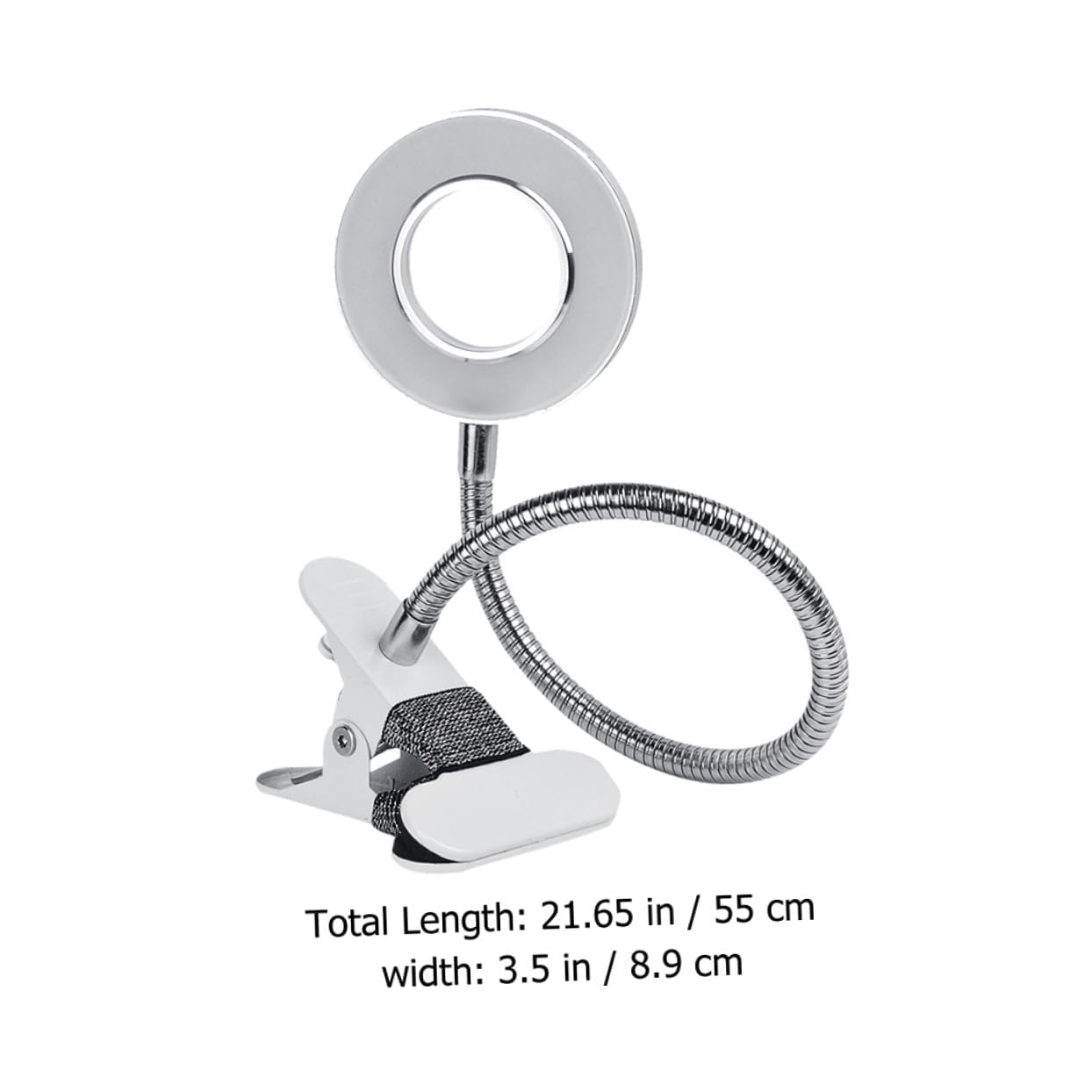 Lampada Manicure Pieghevole LED da Tavolo Argento Braccio 360°