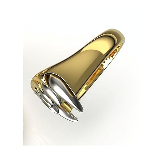 Miniatura 4 de Ssjewel Two Tone Gold Finish Vampire Bite Ring Minimalist Teeth Ring 925 Sterling Silver Unisex Adult Halloween Jewelry Vampire Ring Handmade Unique