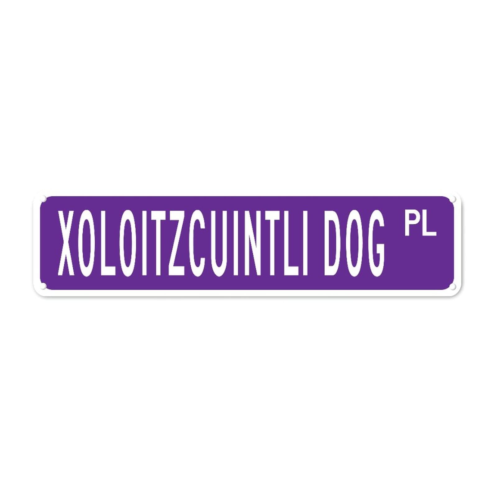 Xoloitzcuintli Dog PL Retro Tin Signs Aluminum Metal Sign Gift for Home Kitchen Restaurants Garden Wall Pub Club Decor 4x16 Inch