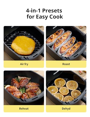 Image of COMFEE' Small 2.1 Quart Digital Air Fryer, Compact Design for 1-2 People, Touch Screen Controls, 360-Degrees Hot Air Circulation, Ceramic Basket, and 4 Cooking Presets