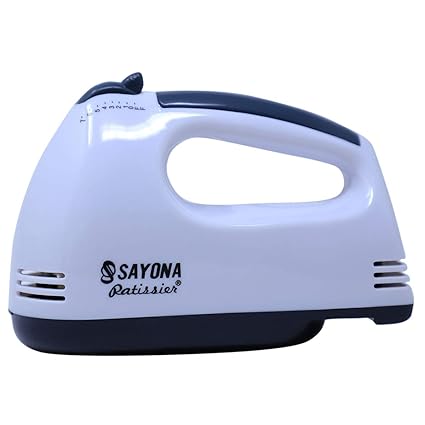 Taran Enterprise Easy Mix 300-Watt Pure Copper Motor Hand Mixer With 7 Speed Hand Mixer, Blender, Whisk, Egg Beater, Cake Biscuit Blender, Portable Baking, Electric Hand Mixer, (White Colour)