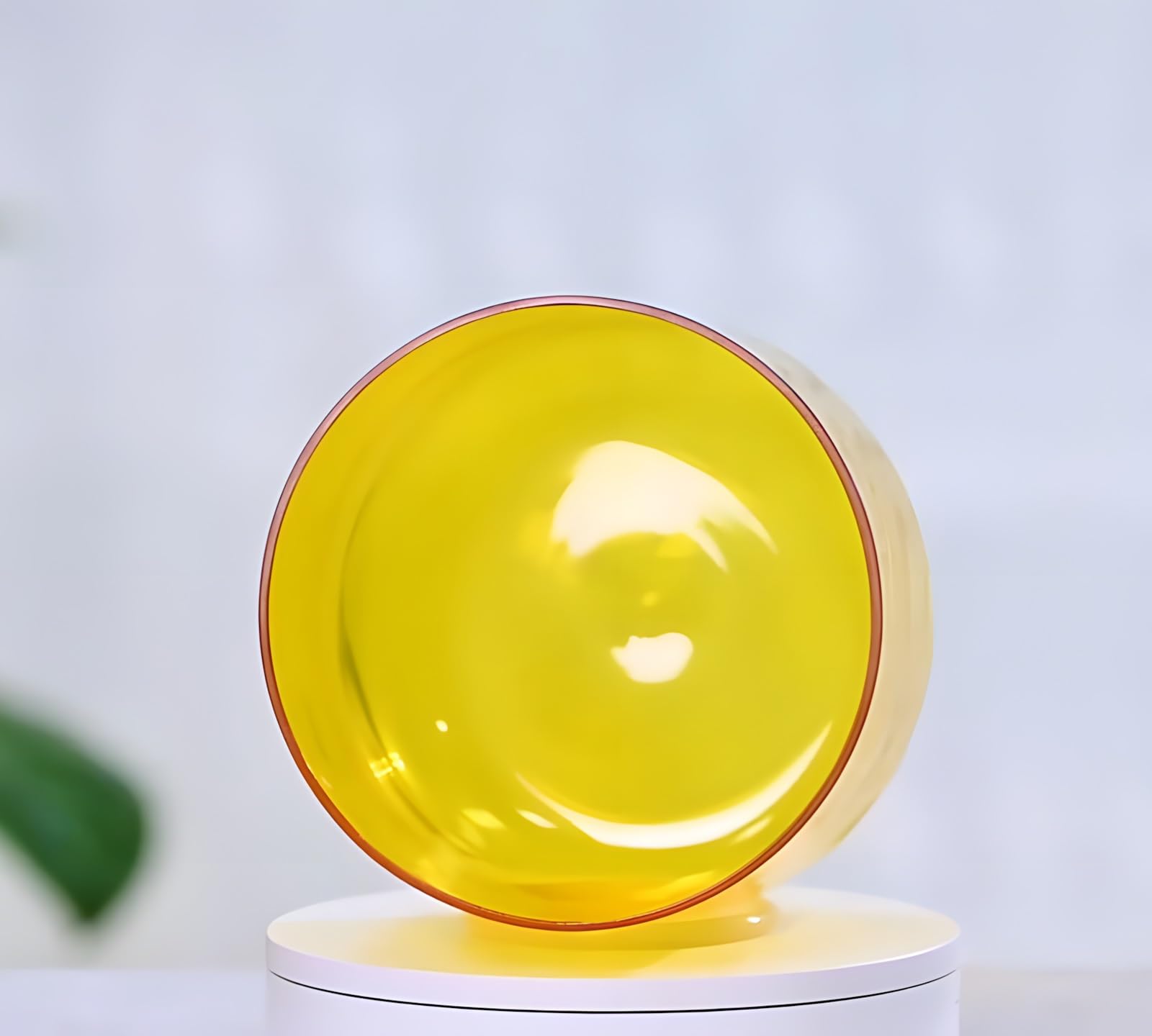 Klangschale Aus Klarem, Kosmischem Lichtquarz Von Yellow Alchemy, Natürliche Klangschale Aus Kosmischem Licht Für Klangheilung Und Meditation, Gebet Und Stressabbau,F Note-6