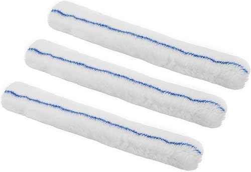 MECCANIXITY Cabezal de repuesto de microfibra para ventana, vidrio, pared de mármol, hogar, baño, 13.78 pulgadas, azul y blanco, paquete de 3