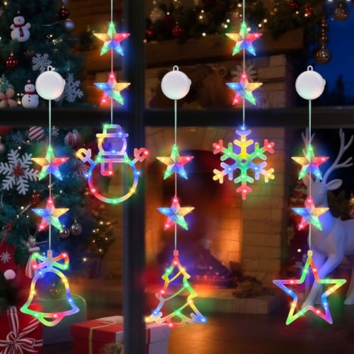 3 Stück Weihnachtsdeko Fenster Beleuchtet - LED Weihnachtsbeleuchtung...
