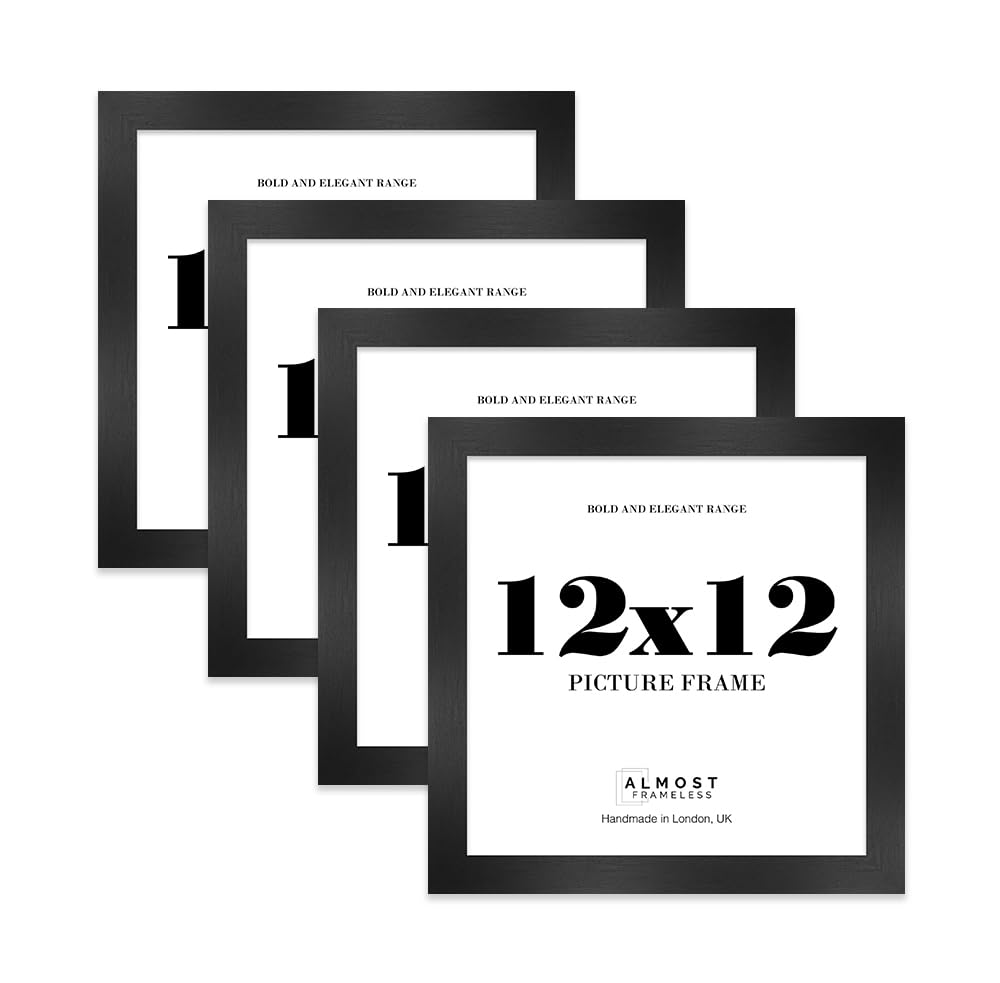 12x12 Photo Frame, Display 12x12 Pictures (22.9 x 15.2cm) Picture Frame for wall Display - Black - 4 Pack — image 1