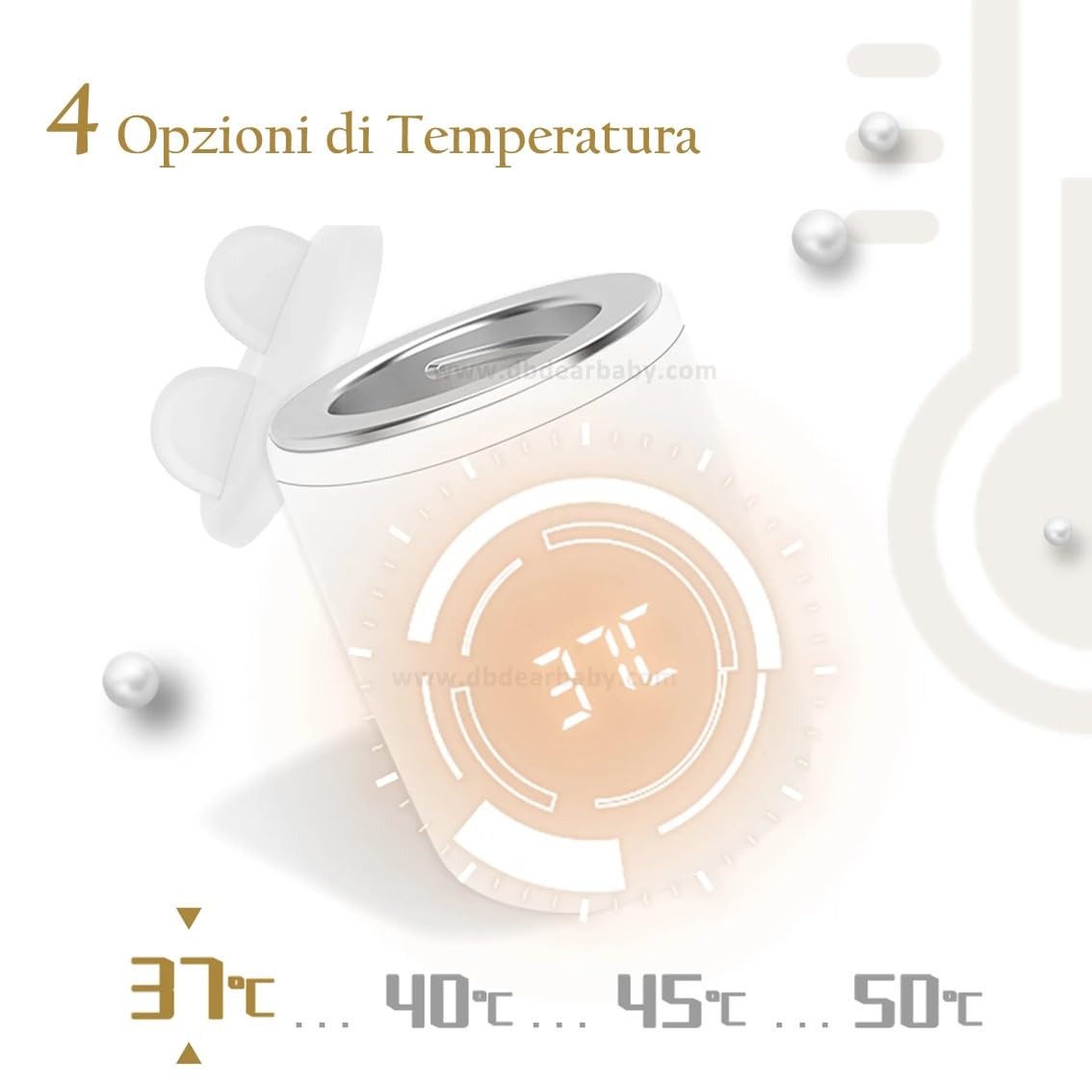 Scaldabiberon Portatile con Riscaldamento Rapido da Viaggio Ricaricabile | Scalda Latte Facile da Trasportare Compatibile con tutti i Biberon con Temperatura Regolabile per Chicco, Avent e Suavinex