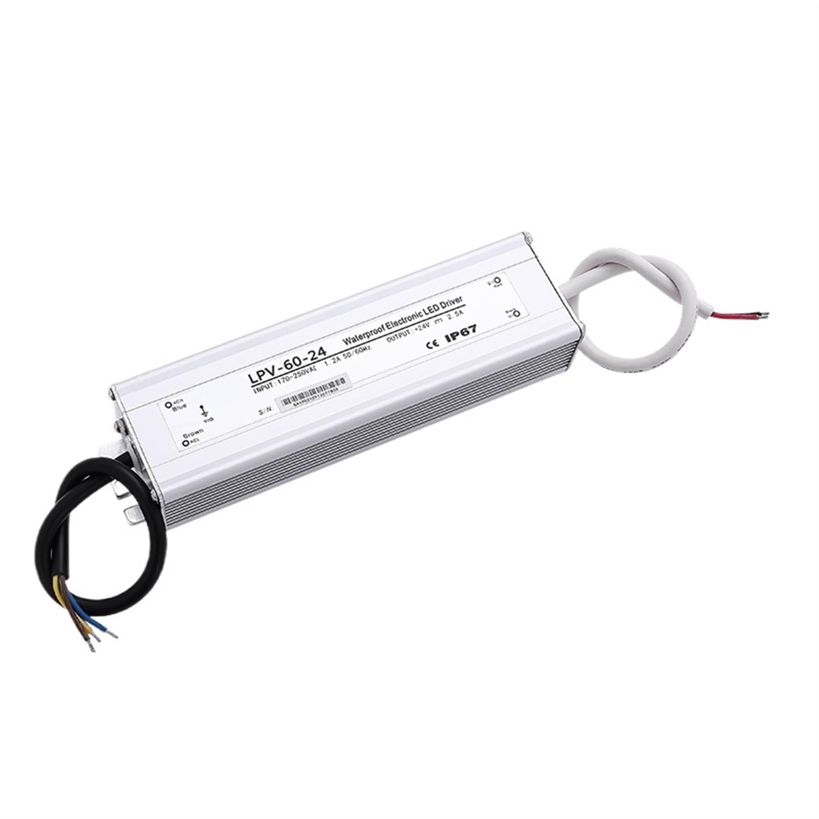 JNURGWLYH 60W IP67 Electronic LED Driver Outdoor Use Switching Power Supply 12V 5A 24V 5A Constant Voltage Switching Power Supply(12V 5A)