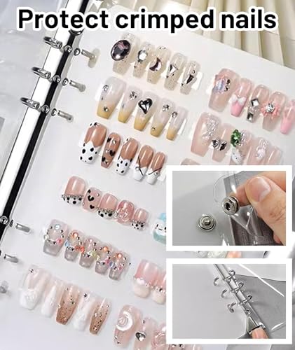 Image of 6-Page Nail Art Book, Press On Nails Organizer for Travel and Salon Use, Nail Display Stand for Press On Nails Collection, Nail Art Table Accessory