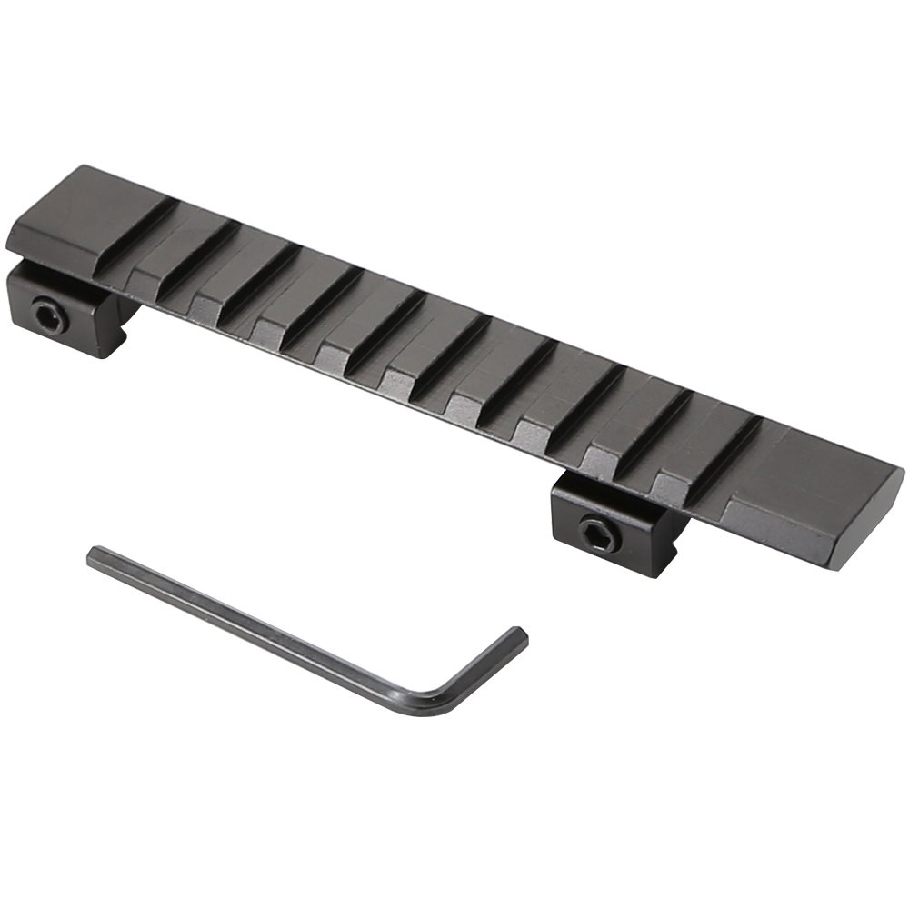 Riser Converter 4.9" 11mm Dovetail to 20mm Picatinny Weaver Mount Adapter 10 Slots 124MM