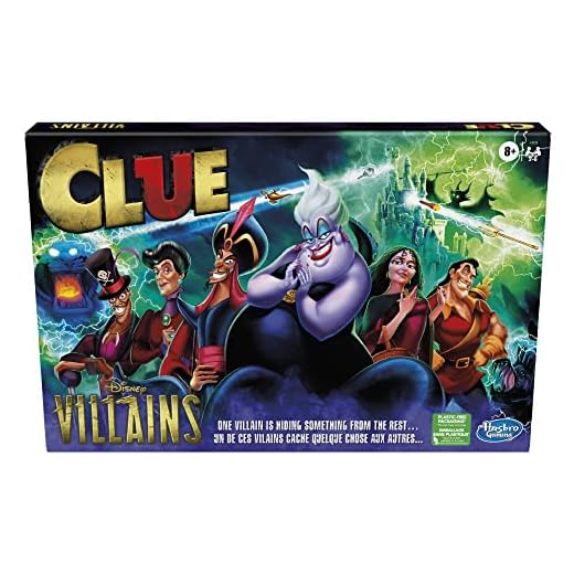 Clue: Disney Villains Edition Game, Board Game for Kids Ages 8+, 2-6 Players, Fun Family Game for Disney Fans (Amazon Exclusive)