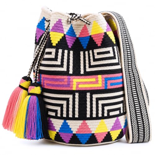 Image of WYOU Designer Collection Wayuu Hand-Crochet Woven Bag - Boho Crossbody, Colorful Purses for Women