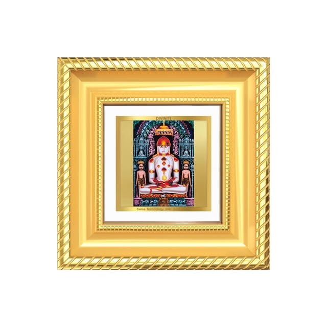 Image of DIVINITI Lord Adinath 24K Gold Plated Foil Tabletop Photo Frame for Home Decor, Puja Room, Luxury Gifting | DG Frame 015 S1A (10x10 CM)