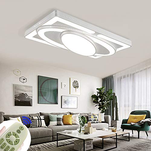 HAPYNY Luz de Techo LED 78W Regulable Moderno Diseño de Nave Espacial Creativa Luz Rectangular para Sala de Estar Dormitorio Cocina iluminación de pasillos (78W-Regulable 3000-6500K) Cover