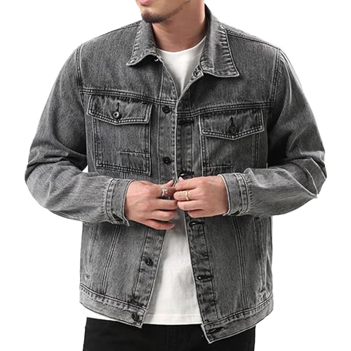 Manteau en denim slim pour homme idéal pour les sorties décontractées en ville