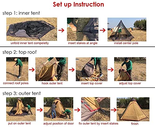 Carpa familiar impermeable doble capa 4 personas 380 cm miniatura 7