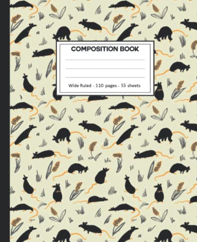 Composition Notebook: Rat Wide Ruled Lined Paper Journal For Kids Teens Students Adults.