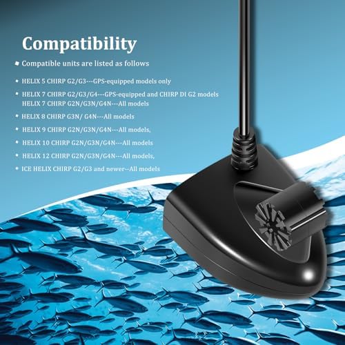 710274-1 XNT 9 HW T Transom Transducer Fit for Helix 5/7/8/9/10/12 with Dual Spectrum Chirp Sonar丨3-Pin End丨20-ft Cable 丨Built-in Temperature Sensor - 2