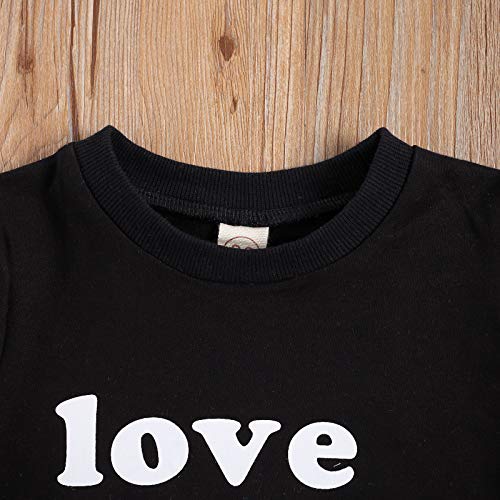 Toddler Baby Boy Girl Valentine 'S Day Sweatshirt Love You More Pullover Tops Casual Unisex Baby Clothes (Black, 3-4 Years) #TOP3