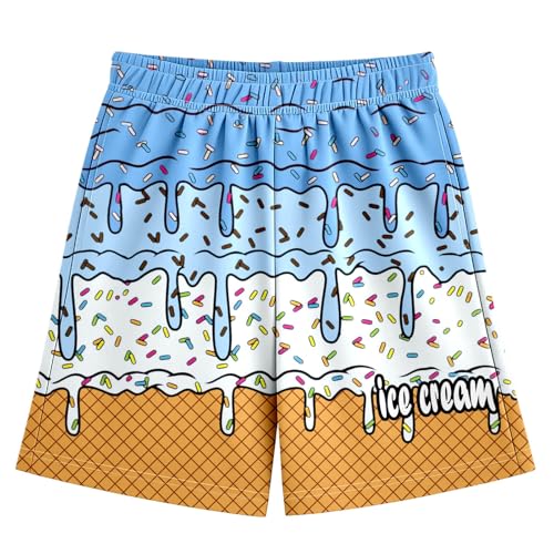 Ice Cream Shorts Boys Waffle Or Icecream Drip Print Baseball Track Shorts Preppy Workout Toddler Soccer Short Pants