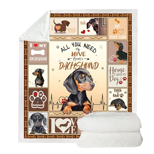 Juirnost Dackel-Geschenke, Daschund-Geschenke für Frauen, Weiner-Hundegeschenke für Frauen, Dackeldecke, Dackel-Geschenke, Hundeliebhaber, Geschenke für Frauen, Decke für Sofa, 127x152.4 cm