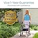 Vive Mobility Steel Rollator Walker with Seat - Foldable, Narrow, Rolling Senior Walker for Small Spaces - 4 Wheel Lightweight Adult Easy Drive with Underseat Storage, Adjustable Height (Black)