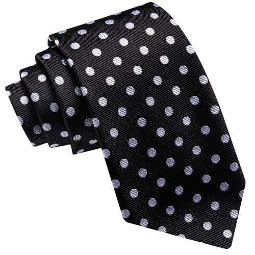 Image of Barry.Wang Silk Ties for Men Fun Necktie and Tie Clip Set for Wedding Party Business Formal Extra Long