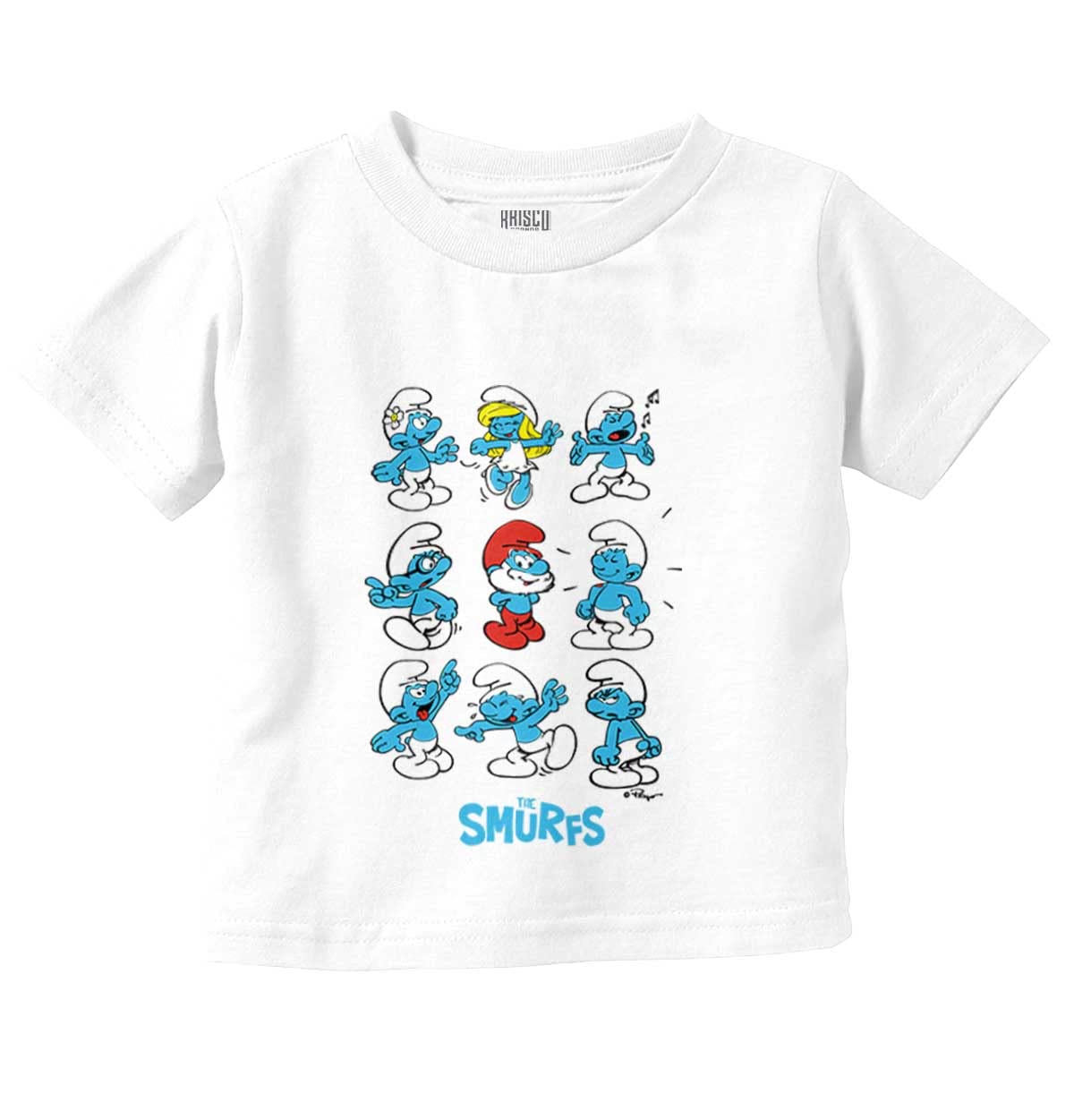 Smurfs Squad Papa Smurfette Cartoon Toddler Boy Girl T Shirt White