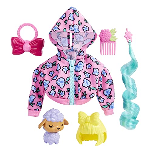 Barbie Extra Accesorios de moda y mascotas modelo Flores Ropa para muñeca de juguete con animalito...