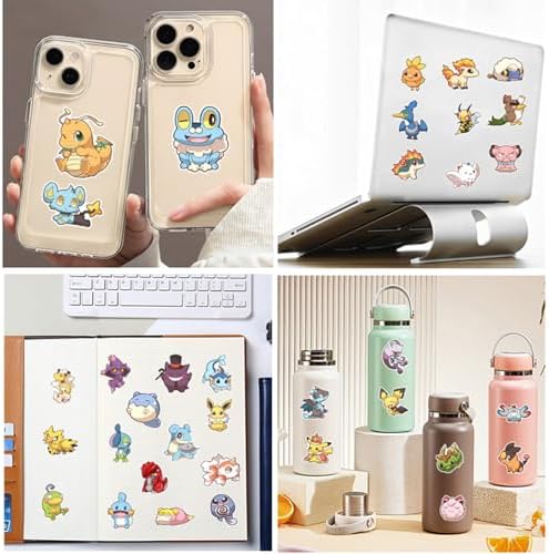 50pcs Cute Pokemon Cartoon Stickers for Water Bottle, Cool Monster Waterproof Vinyl Stickers for Adult Teen Girl Kids Laptop Skateboard Bike Guitar Laggage Travel Case Helmet Notebook Scrapbook — view 5