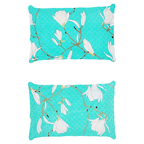 Image of Story@Home 152 TC Cotton Bedsheet for Double Bed with 2 Pillow Covers, Aqua Green