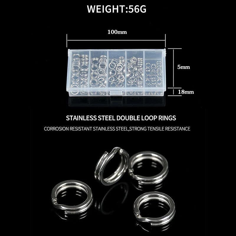 100pcs Stainless Steel Fishing Split Ring Heavy Du... – Grandado