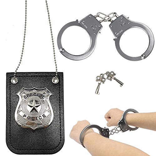 HOMILY Kids Hand Cuffs and Badge for Kids Pretend Toy Role Play