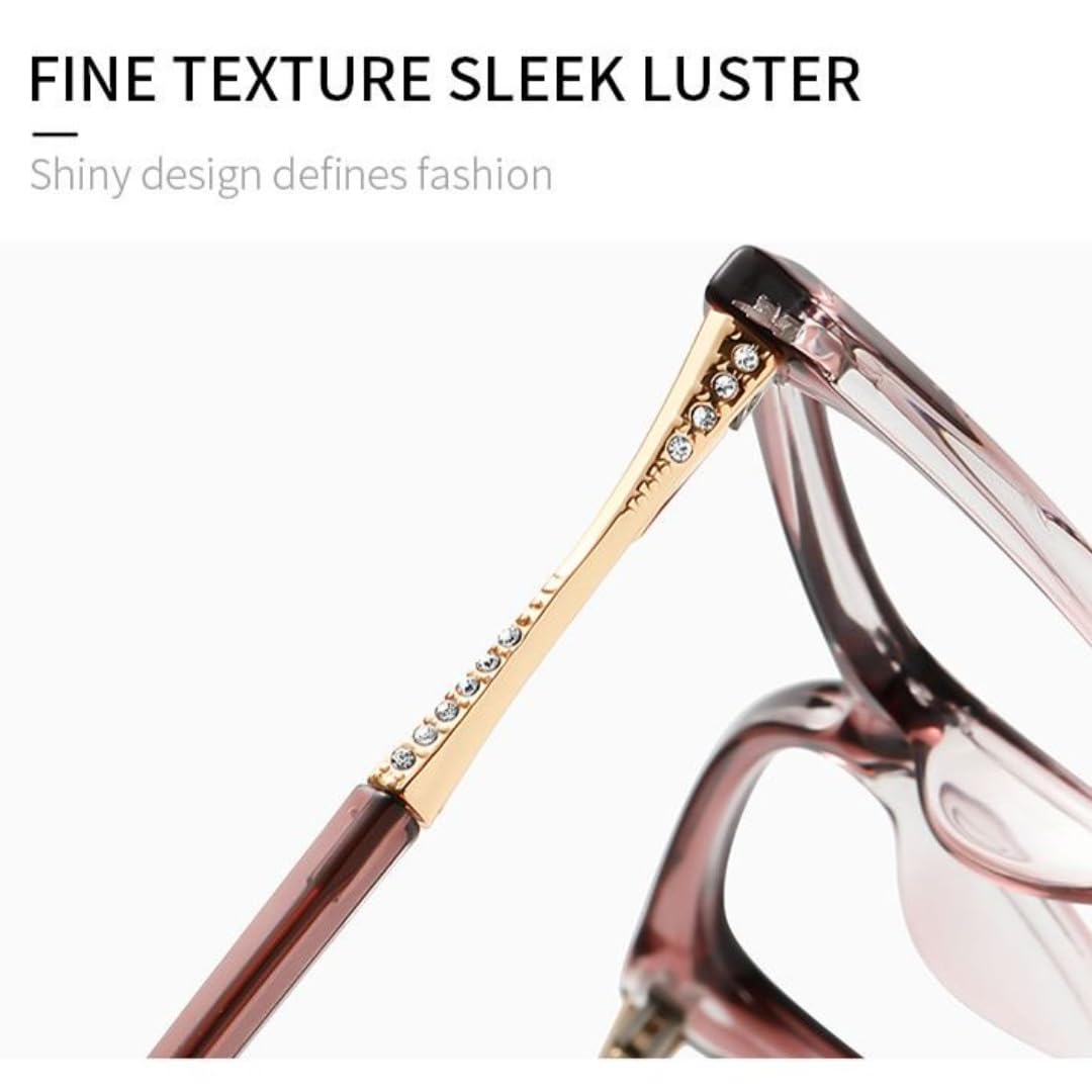 Montura de gafas de sol de lujo con incrustaciones y lentes para mujer