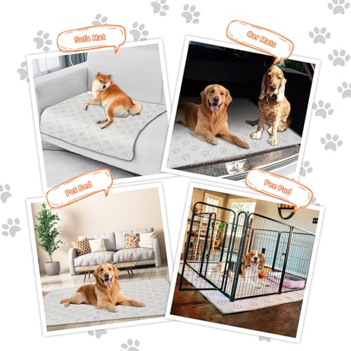 Image of Large Washable Pee Pads for Dogs, 63 inchx63 inch Reusable Puppy Pee Pads, Foldable Dog Crate Pads Prevent Leakage Non-Slip, Reusable Potty Pads for Dogs, Pet Training Pads for Floor Protector