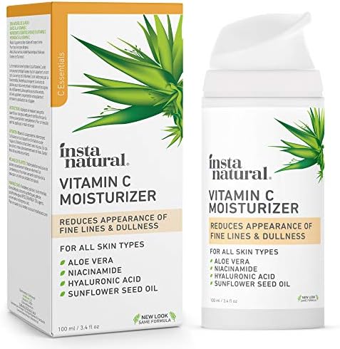 InstaNatural Vitamin C Moisturizer, Daily Moisturizer for Anti Aging, Brightening, and Hydration, Formulated with Hyaluronic Acid, Aloe Vera, and Niacinamide