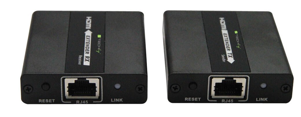 Techly 104301 Extender HDMI Real Time su Cavo Cat.5e/6 Fino 120 Metri Nero