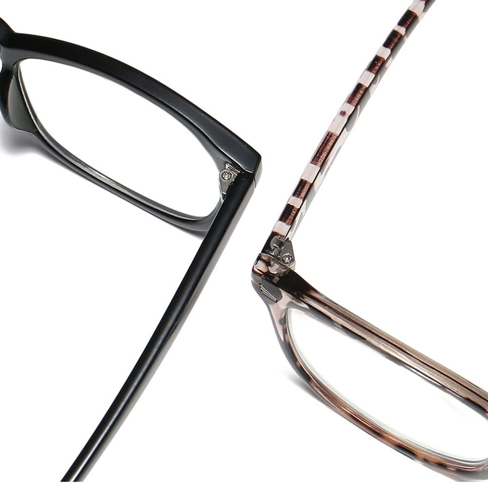FREAZE Retro Lesehilfe Brillen Anti Blaulicht Lesebrille Anti Rays Computer Brille Für Damen Herren Fashion Brille Lesehilfe Ultraleicht 1.0X,1.5X 2 Stück (Color : Transparent, Size : +3.0)