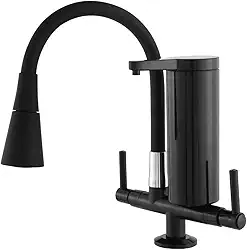 Torneira Gourmet Com Filtro Slim para Cozinha Preta de Bancada Mesa