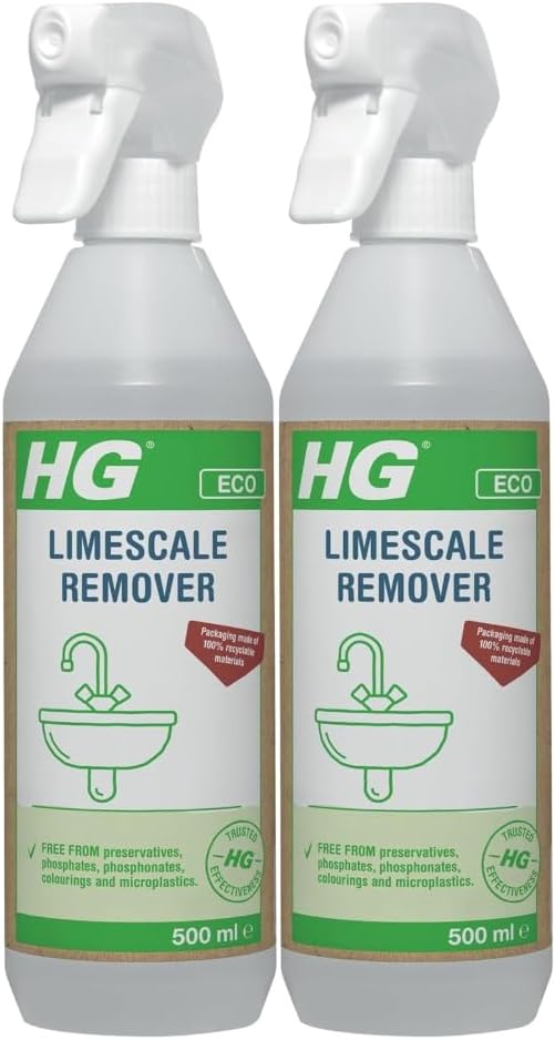 HG ECO Limescale Remover, All Purpose Cleaner, Kitchen Cleaner & Bathroom Cleaner Spray, Sink, Tap & Toilet Cleaner with Fresh Scent, Eco Conscious Cleaning Products, Recyclable – 500ml (2)